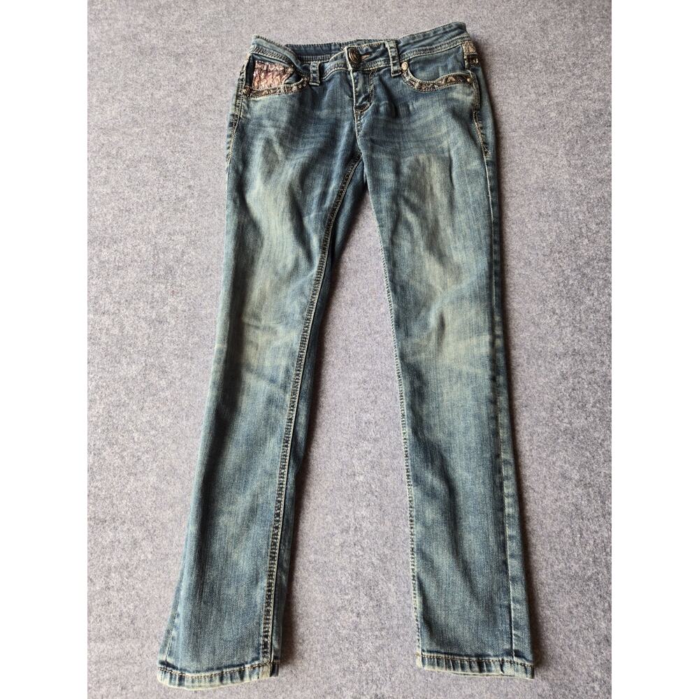 Grace In L.A. Women's Jeans Embellished Stretch Size 28 Low Rise Measures 30x30